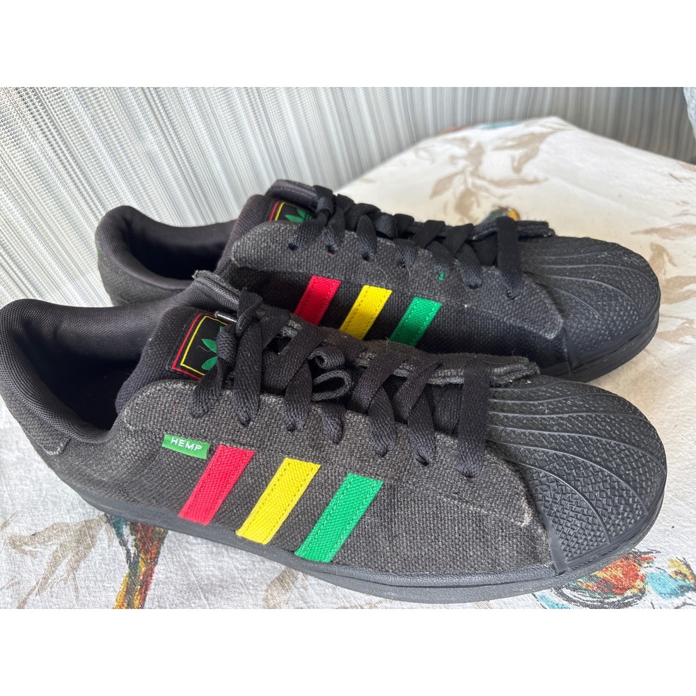 Adidas Men's 12 Superstar Hemp Rasta Black Red Yellow Green G65535
